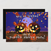 Halloween Pumpkin Carving Party Kaart (Voorkant / Achterkant)