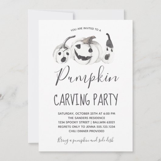 Halloween Pumpkin Carving Party Kaart (Voorkant)