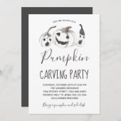 Halloween Pumpkin Carving Party Kaart (Voorkant / Achterkant)