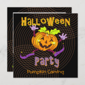 Halloween Pumpkin Carving Party Kaart (Voorkant / Achterkant)