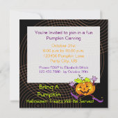 Halloween Pumpkin Carving Party Kaart (Achterkant)
