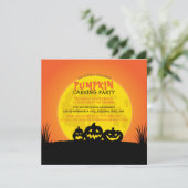 Halloween Pumpkin Carving Party Kaart (Staand voorkant)