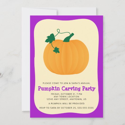 Halloween Pumpkin Carving Party Kaart (Voorkant)