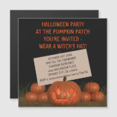 Halloween Pumpkin Carving Party Magnetische Uitnodiging (Voorkant / Achterkant)