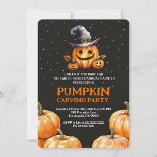 Halloween Pumpkin Carving Party Uitnodigen Kaart