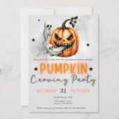 Halloween Pumpkin Carving Party voor volwassenen Kaart (Voorkant)