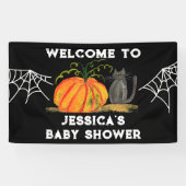 Halloween Pumpkin Cat Baby shower Spandoek (Horizontaal)