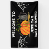 Halloween Pumpkin Cat Baby shower Spandoek (Verticaal)