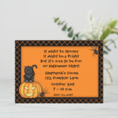 Halloween Pumpkin Cat Kaart (Staand voorkant)