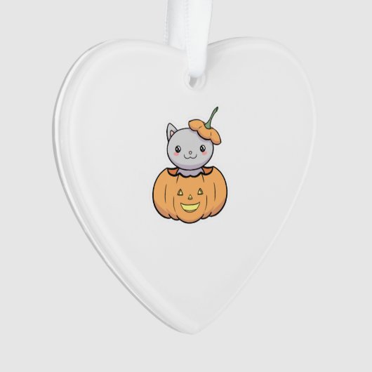 Halloween Pumpkin Cat   Ornament (voorkant)