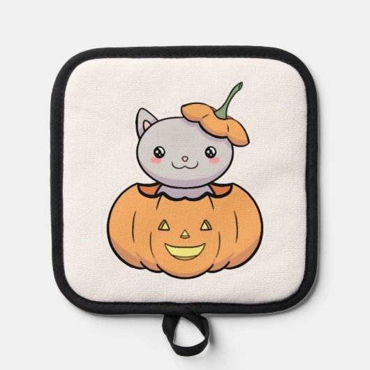 Halloween Pumpkin Cat   Pannenlap (Voorkant)