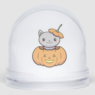 Halloween Pumpkin Cat   Sneeuwbol