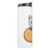 Halloween Pumpkin Cat Thermosbeker (Gedraaid links)