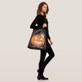 Halloween Pumpkin & Cats Oranje Crossbody Bag Crossbody Tas (Op model)