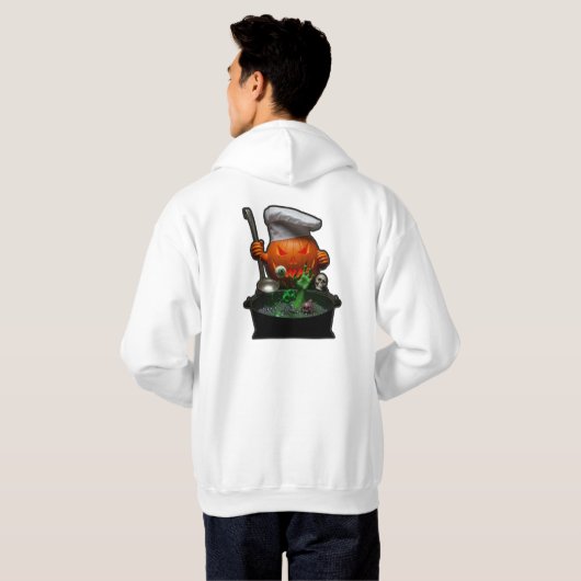 Halloween Pumpkin Chef - Spooky Cauldron Horror Hoodie (Achterkant volledig)