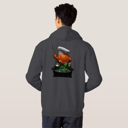 Halloween Pumpkin Chef - Spooky Cauldron Horror Hoodie (Achterkant volledig)