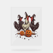 Halloween Pumpkin Chicken Witch Herfst Acryl Bord (Voorkant)