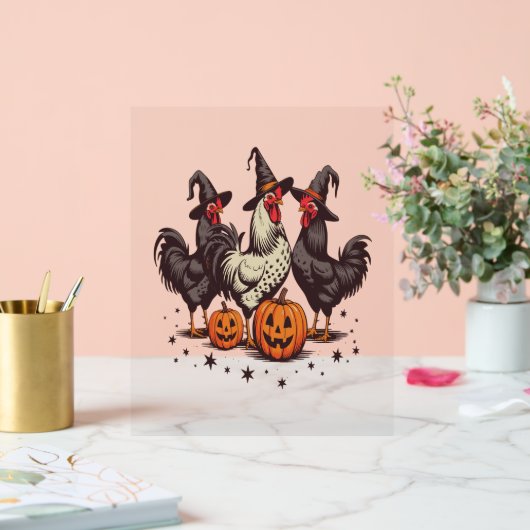 Halloween Pumpkin Chicken Witch Herfst Acryl Bord (Huwelijk)