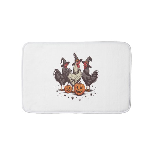 Halloween Pumpkin Chicken Witch Herfst Badmat (Voorkant)