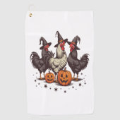 Halloween Pumpkin Chicken Witch Herfst Golfhanddoek (Voorkant)