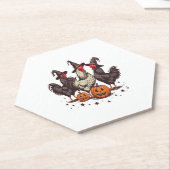 Halloween Pumpkin Chicken Witch Herfst Kartonnen Onderzetters (Schuin)
