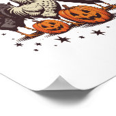 Halloween Pumpkin Chicken Witch Herfst Poster (Hoek)