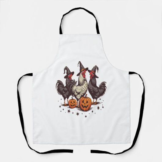 Halloween Pumpkin Chicken Witch Herfst Schort (Voorkant)