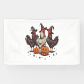 Halloween Pumpkin Chicken Witch Herfst Spandoek (Horizontaal)