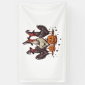 Halloween Pumpkin Chicken Witch Herfst Spandoek (Verticaal)