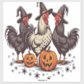 Halloween Pumpkin Chicken Witch Herfst Sticker (Vel)