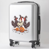Halloween Pumpkin Chicken Witch Herfst Sticker (Koffer)