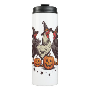 Halloween Pumpkin Chicken Witch Herfst Thermosbeker