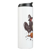 Halloween Pumpkin Chicken Witch Herfst Thermosbeker (Gedraaid links)