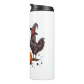 Halloween Pumpkin Chicken Witch Herfst Thermosbeker (Geroteerd rechts)
