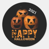 Halloween Pumpkin Classic Round Sticker (Voorkant)