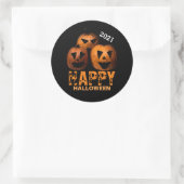 Halloween Pumpkin Classic Round Sticker (Tas)