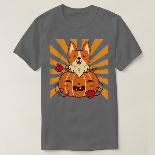 Halloween Pumpkin Corgi T-shirt (Design voorkant)