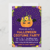 Halloween Pumpkin Costume Party Paarse uitnodiging (Voorkant)