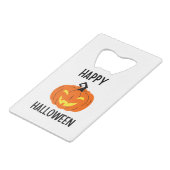 Halloween Pumpkin Creditkaart Flessenopener (Achterkant Gekanteld)