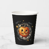 Halloween Pumpkin Cup Papieren Bekers (Achterkant)