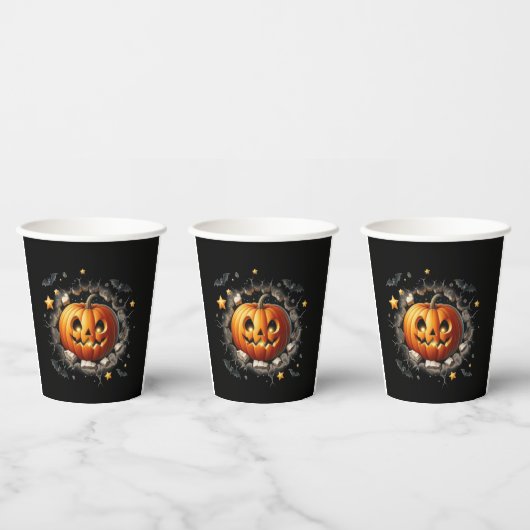 Halloween Pumpkin Cup Papieren Bekers (Multi)