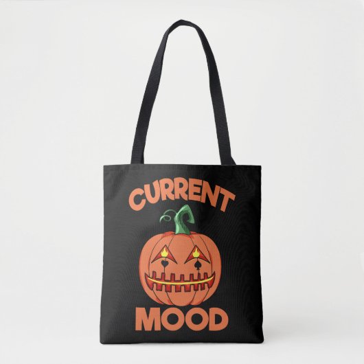 Halloween Pumpkin Current Mood Happy Tote Bag (Voorkant)