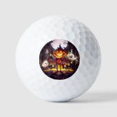 Halloween Pumpkin Cute Ghosts Moon Scary Forest Golfballen (Voorkant)
