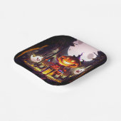 Halloween Pumpkin Cute Ghosts Moon Scary Forest Papieren Bordje (Gebogen)