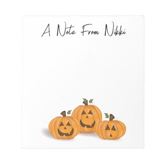 Halloween Pumpkin Cute Jack O'lantern Whimsical Notitieblok (Voorkant)