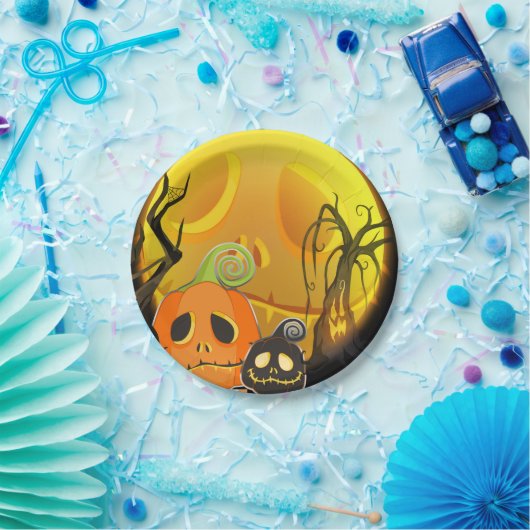 Halloween Pumpkin Cute Whimsical Papieren Bordje (Feest)
