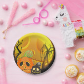 Halloween Pumpkin Cute Whimsical Papieren Bordje (Feest)