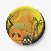 Halloween Pumpkin Cute Whimsical Papieren Bordje (Voorkant)