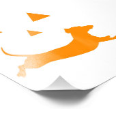 Halloween Pumpkin Dachshund Jack-O-Lantern Costum Foto Afdruk (Hoek)