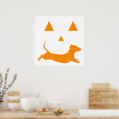 Halloween Pumpkin Dachshund Jack-O-Lantern Costum Poster (Keuken)